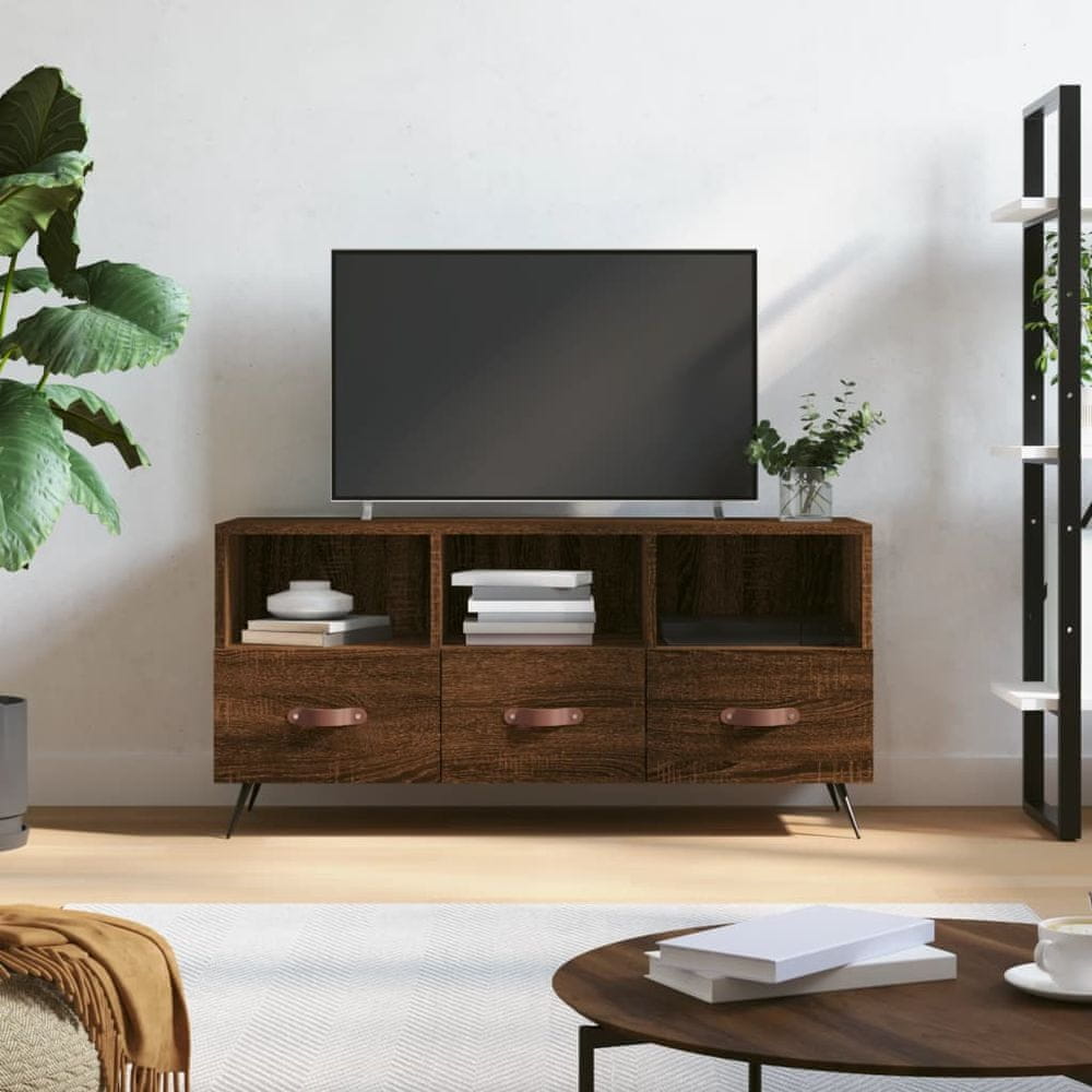 Vidaxl TV skrinka hnedý dub 102x36x50 cm kompozitné drevo